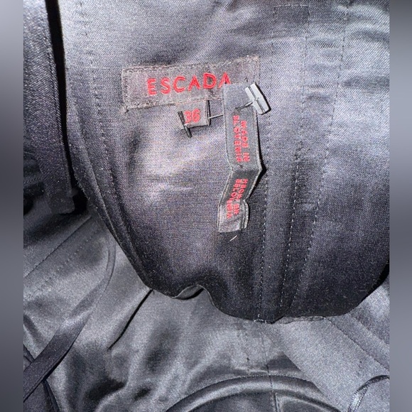 Escada Black  Velvet Elegant Cocktail  Ruched Maxi Dress Sz 36 - Picture 14 of 14